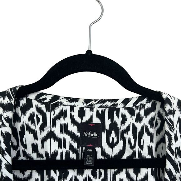 Rafaella Womens Blazer Short Roll Tab Sleeve Toggle Waist‎ Black White Size 20W - Picture 3 of 5